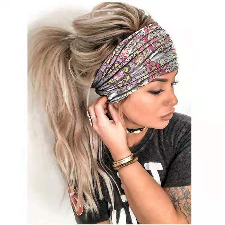 Floral Silk Yoga Hair Band